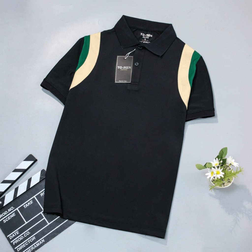 Áo Thun Nam Có Cổ Vải Cotton Co Giãn 4 Chiều Sọc Vai 2 Màu Siêu Hot NEW UNISEX