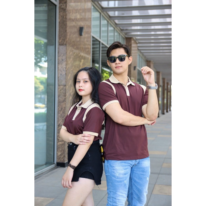 Áo Thun Nữ Có Cổ Phối Vai Vải Cotton Co Giãn Tốt Mặc Đẹp NEW UNISEX