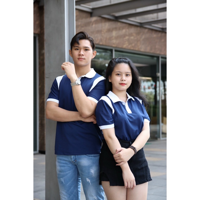 Áo Thun Nữ Có Cổ Phối Vai Vải Cotton Co Giãn Tốt Mặc Đẹp NEW UNISEX