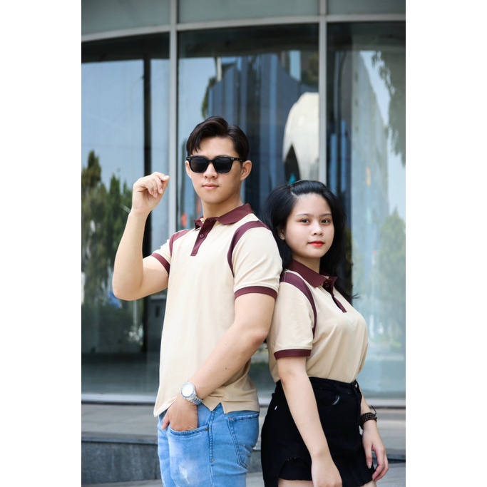 Áo Thun Nam Cổ Trụ Vải Cotton Co Giãn 4 Chiều Phối Vai 3 Màu Lịch Lãm NEW UNISEX
