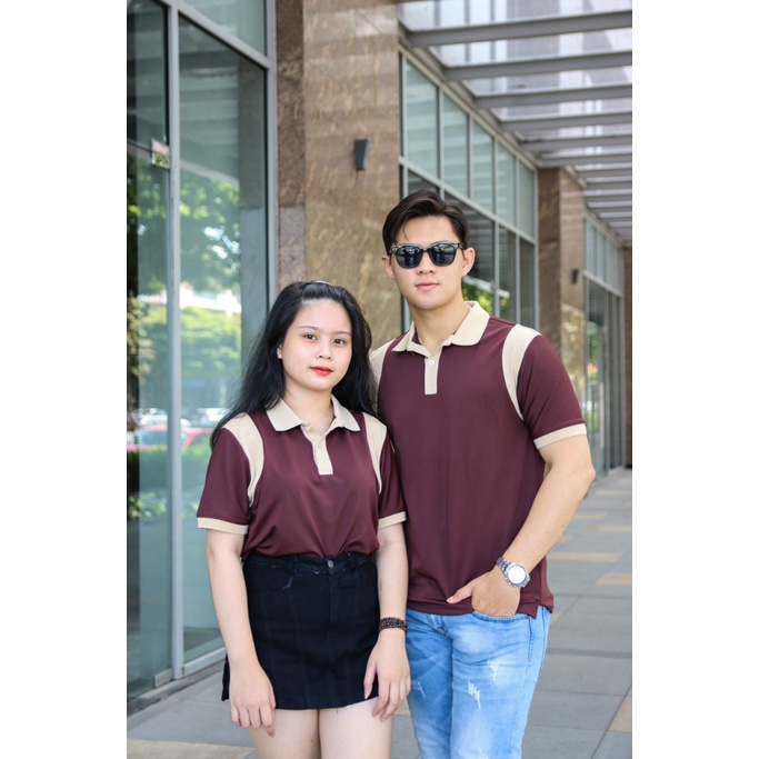 Áo Thun Nam Cổ Trụ Vải Cotton Co Giãn 4 Chiều Phối Vai 3 Màu Lịch Lãm NEW UNISEX