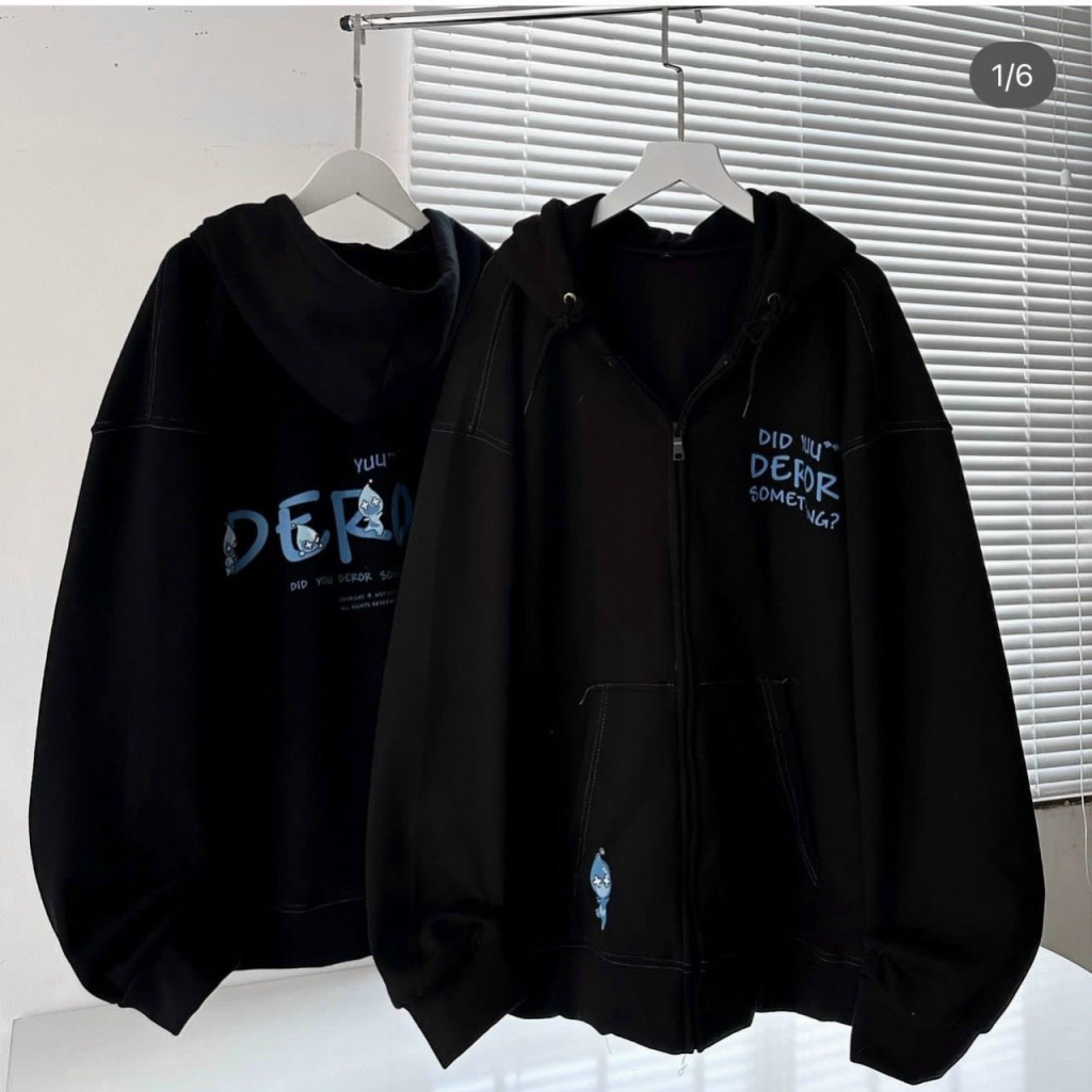Áo Khoác Hoodies Nữ Dây Khóa Kéo Chữ Deror Vải Nỉ Dày Nón Lớn Đi Học, Đi Chơi NEW UNISEX
