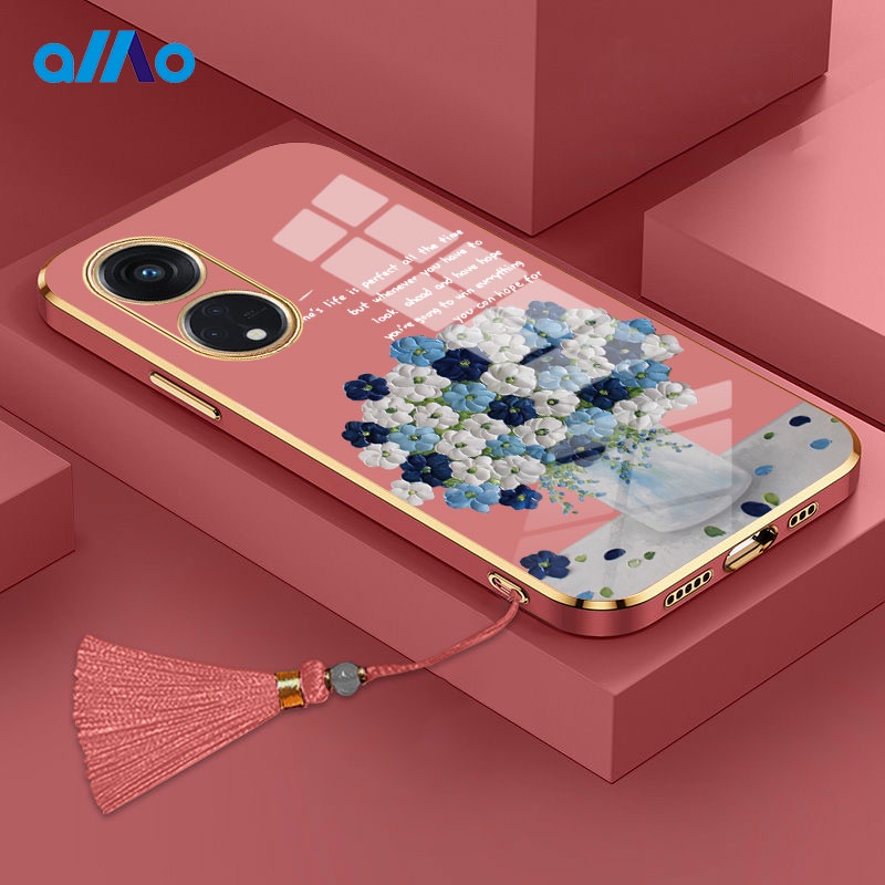 Ốp Điện Thoại Mềm Mạ Hình Bình Hoa Cho Oppo A98 5G A78 5G Reno8 T 4G 5G A17K A17 A77s A77 5G A57 A55 A16 A15 2022