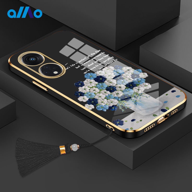 Ốp Điện Thoại Mềm Mạ Hình Bình Hoa Cho Oppo A98 5G A78 5G Reno8 T 4G 5G A17K A17 A77s A77 5G A57 A55 A16 A15 2022