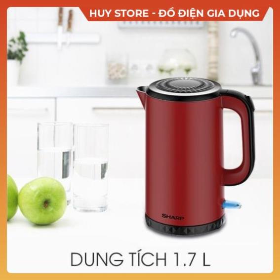 Bình đun siêu tốc Sharp EKJ-17EVPS công suất lớn , Ấm đun nước siêu tốc 2 nhựa cao cấp lớp cách điện an toàn Huy Store