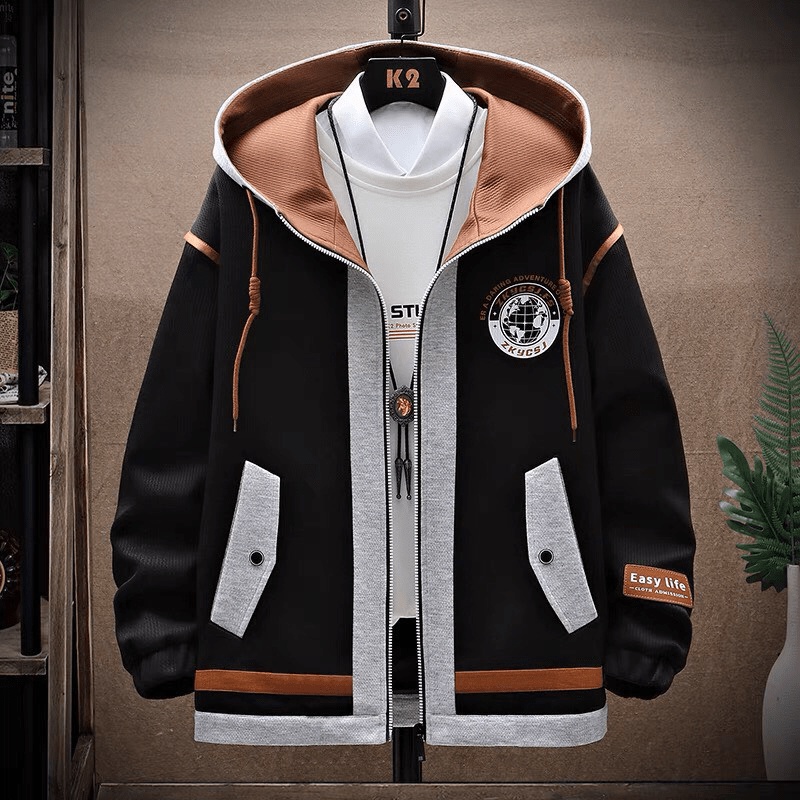 Áo Khoác Hoodies Nam - Áo Khoác Nỉ Nón Lớn Phối Viền In Họa Tiết Siêu Hot Hopy_Fashion