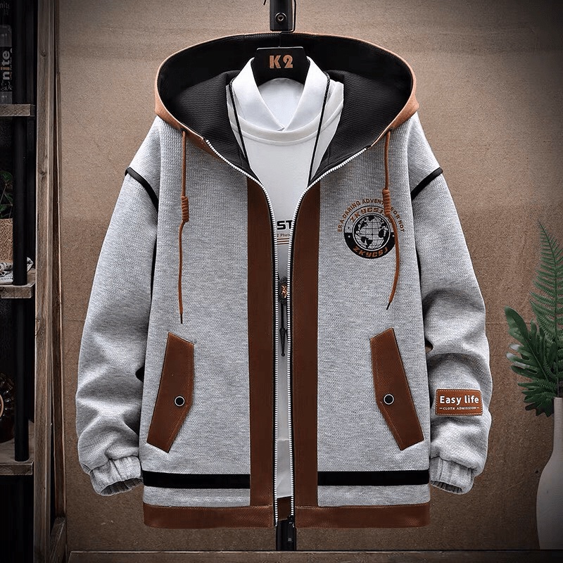 Áo Khoác Hoodies Nam - Áo Khoác Nỉ Nón Lớn Phối Viền In Họa Tiết Siêu Hot Hopy_Fashion