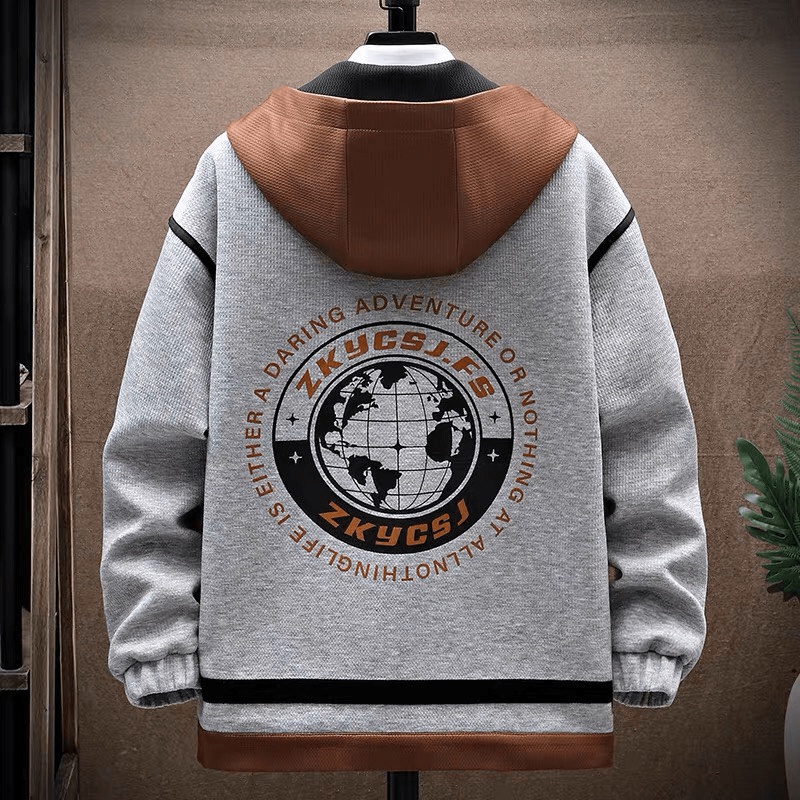 Áo Khoác Hoodies Nam - Áo Khoác Nỉ Nón Lớn Phối Viền In Họa Tiết Siêu Hot Hopy_Fashion