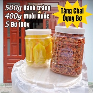 Combo khủng 500g bánh tráng phơi sương 500g bơ 400g muối tép hành phi
