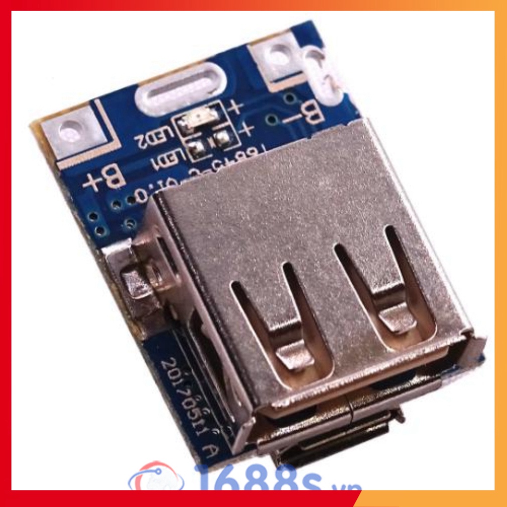 Mạch sạc pin dự phòng 5V 600mA mini có led báo trạng thái