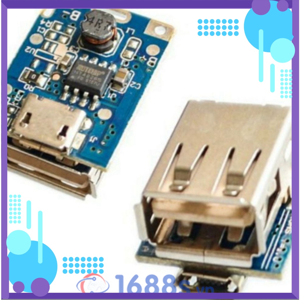 Mạch sạc pin dự phòng 5V 600mA mini có led báo trạng thái