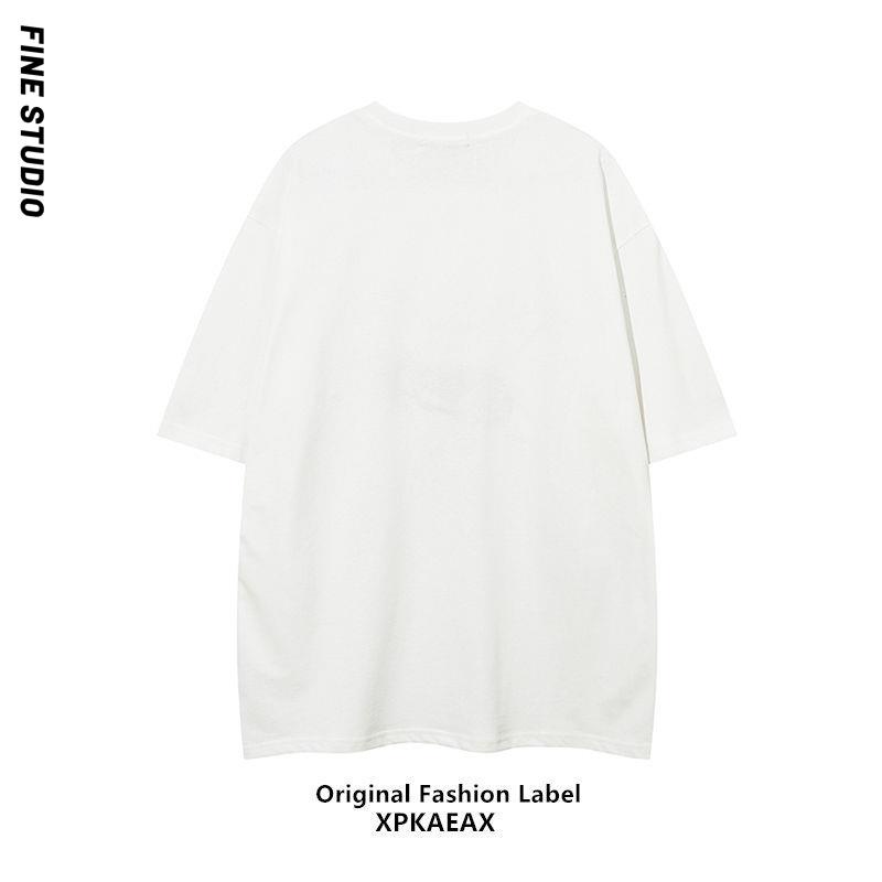 Áo Thun Tay Lỡ Thêu Họa Tiết Ngôi Sao Năm Cánh Phong Cách Đường Phố Mỹ