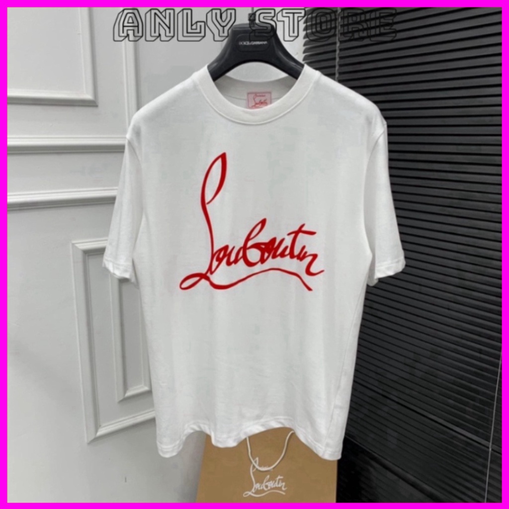 Áo Phông Nam Nữ Premium Cotton In Chữ Louboutin Logo Đỏ Hai Mặt - Áo Thun Nam Nữ Form Rộng Unisex. Giá sinh viên 11