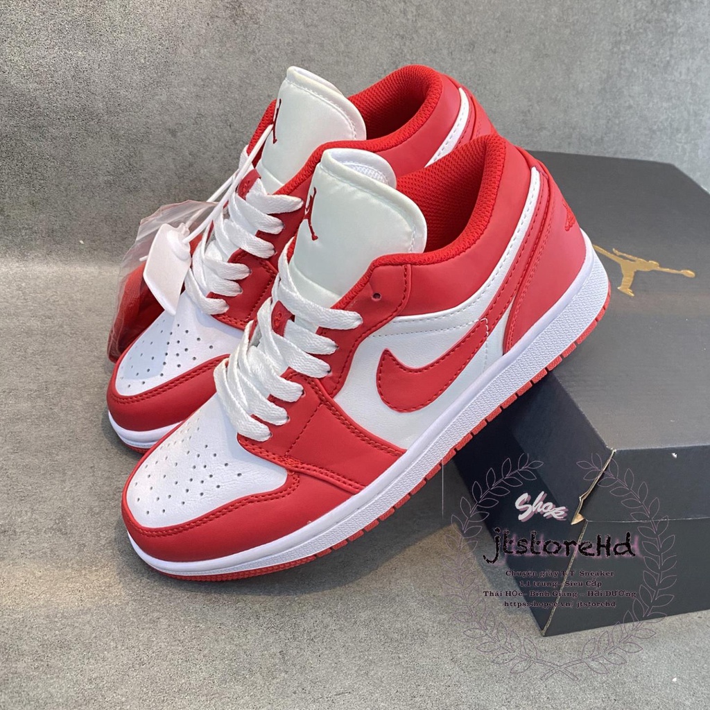 Giày Thể Thao Jordan đỏ, Jordan cổ thấp 1 low paris đỏ tươi, Hỗ Trợ Đổi Size. [JTstore]