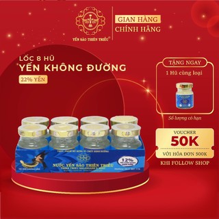 Nước yến sào cao cấp 22% yến, không đường, 1 hũ 70ml - lốc 8 hũ - yến sào thiên triều