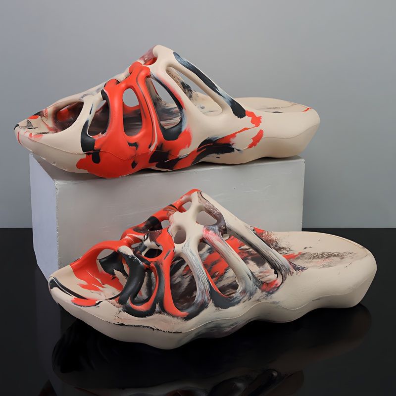 Dép Sandal Đế Dày Chống Trượt In Hình Nhện / Đầu Lâu Phiên Bản Mới Cho Nam Và Nữ