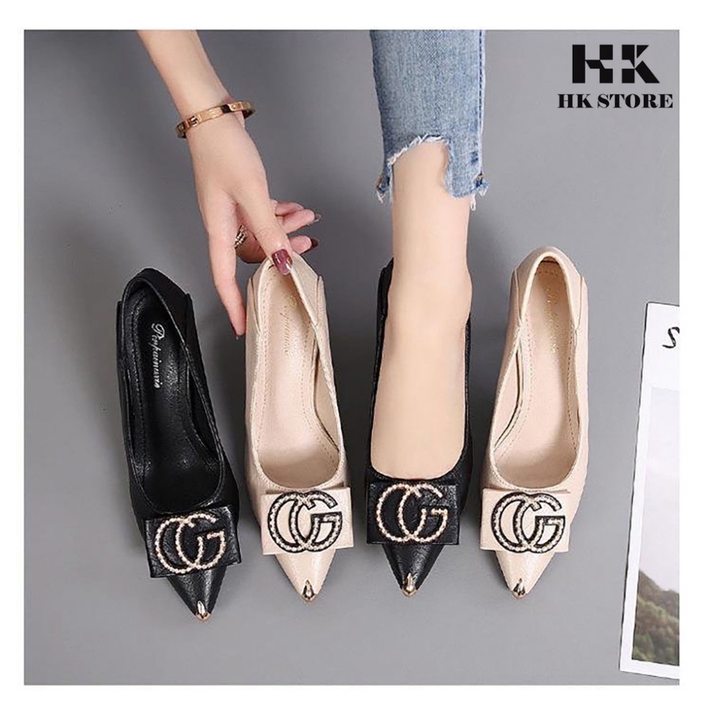 Giày công sở nữ 5p siêu êm siêu mềm chân - da bò cao cấp nhập khẩu - kiểu dáng sang chảnh thời trang.