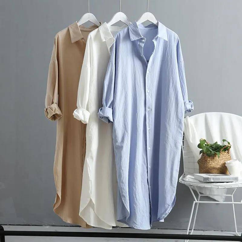 Áo Sơ Mi Cotton Lanh Chống Nắng Dáng Rộng Thời Trang Xuân Hè 2022 Mới Cho Nữ