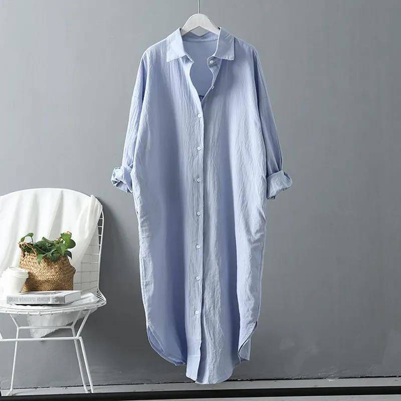 Áo Sơ Mi Cotton Lanh Chống Nắng Dáng Rộng Thời Trang Xuân Hè 2022 Mới Cho Nữ