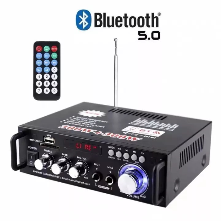 Amply karaoke gia đình KAW Bluetooth BT-298A Công Suất 2 Kênh 600W