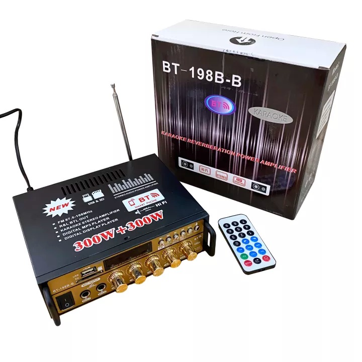 Amply karaoke gia đình KAW Bluetooth BT-298A Công Suất 2 Kênh 600W