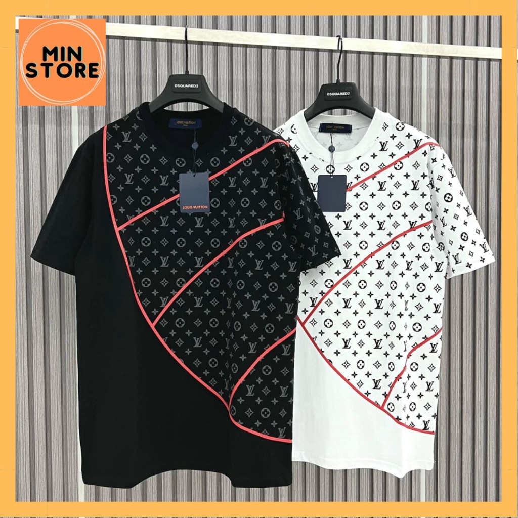 Áo Phông Nam Nữ LV Họa Tiết Monogram Viền Hoa Cực Nét - Áo Thun Siêu Cấp Chất Cotton Cao Cấp Form Dáng Rộng Hot Trend
