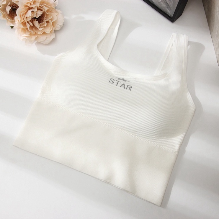 Áo Bra Nâng Ngực Tốt  Thun Gân Tăm Lưng Khoét Chữ V Cao Cấp helenaroom BRA 810