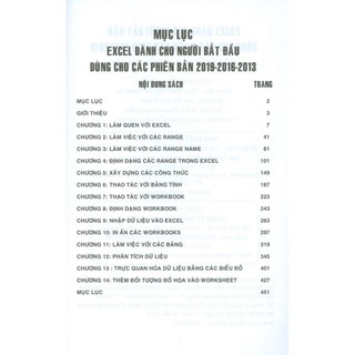 Sách - Excel Dành Cho Người Mới Bắt Đầu (Dành Cho Các Phiên Bản 2019 - 2016 - 2013)