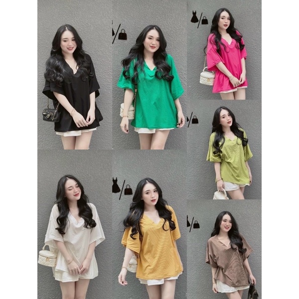 Áo Thun Tay Ngắn Kiểu CỔ TIM FORM RỘNG ND CÓ ĐỦ MÀU, Phong Cách đơn giản xinh tươi Thương Thương Shop