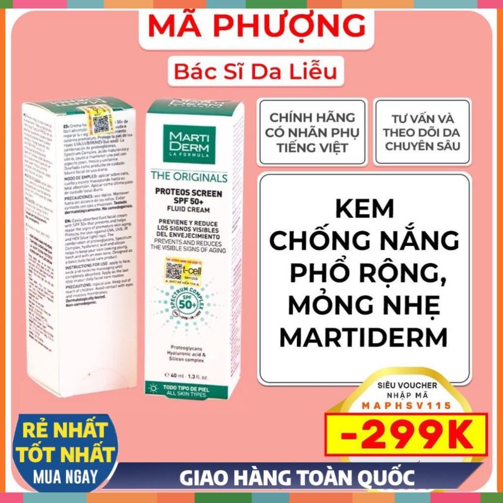 Kem chống nắng MartiDerm the Originals cho da dầu mụn duy trì độ ẩm cải thiện sắc tố daSPF50+++40ML -trami