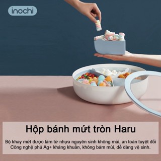 Hộp đựng mứt tết bánh kẹo tròn Haru Inochi khay nhựa cao cấp 5 khay