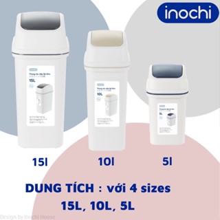 Thùng rác nhựa NẮP LẬT có lõi sọt rác thông minh Inochi 5 LÍT