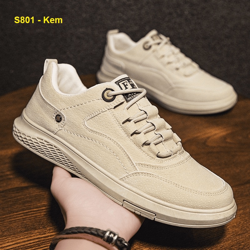 𝔹𝕆𝕊𝕊 𝕊ℍ𝕆𝔼𝕊 ⚜️ Giày Sneaker Nam, Giày Da Nam Thấp Cổ Da Lộn HOT mã S801 S802 S803 xịn chất đẹp mẫu mới dễ phối đồ