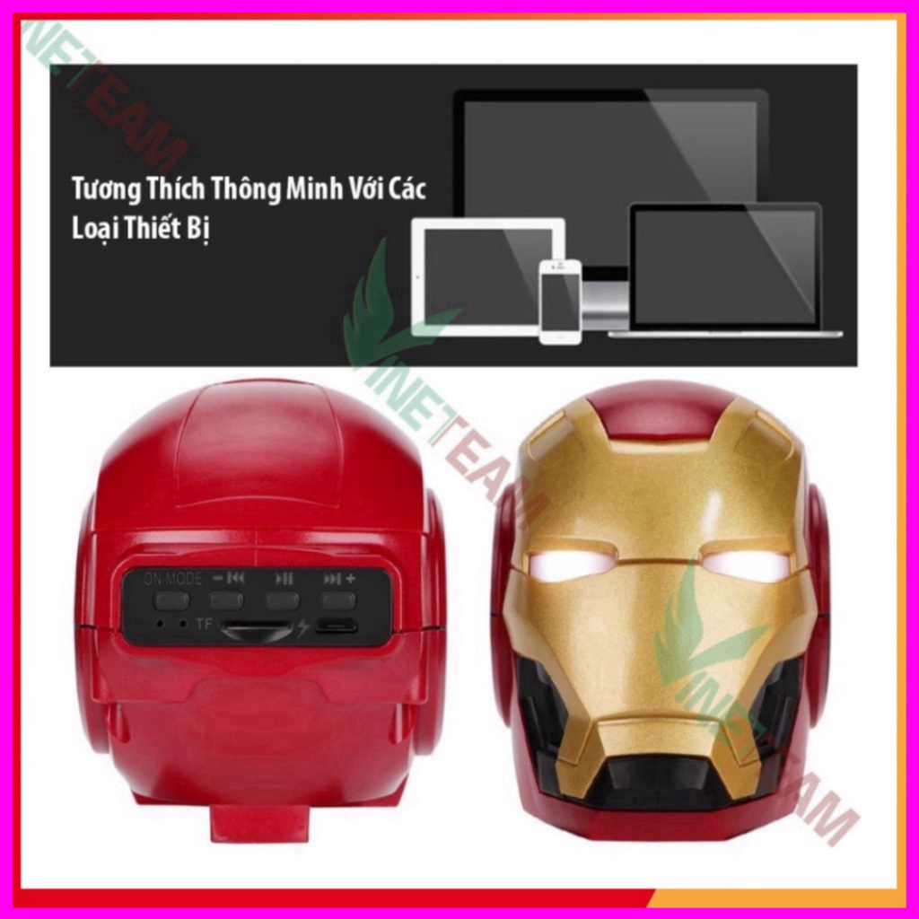 Loa Bluetooth công nghệ 5.0 Iron man, âm thanh vòm 6D bass trầm, pin 1200mAh, Hỗ trợ FM - tặng dây sạc -DC4387 . Chất CH