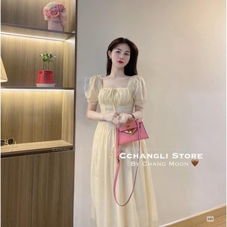 Đầm xoè dự tiệc tay bồng phong cách ngọt