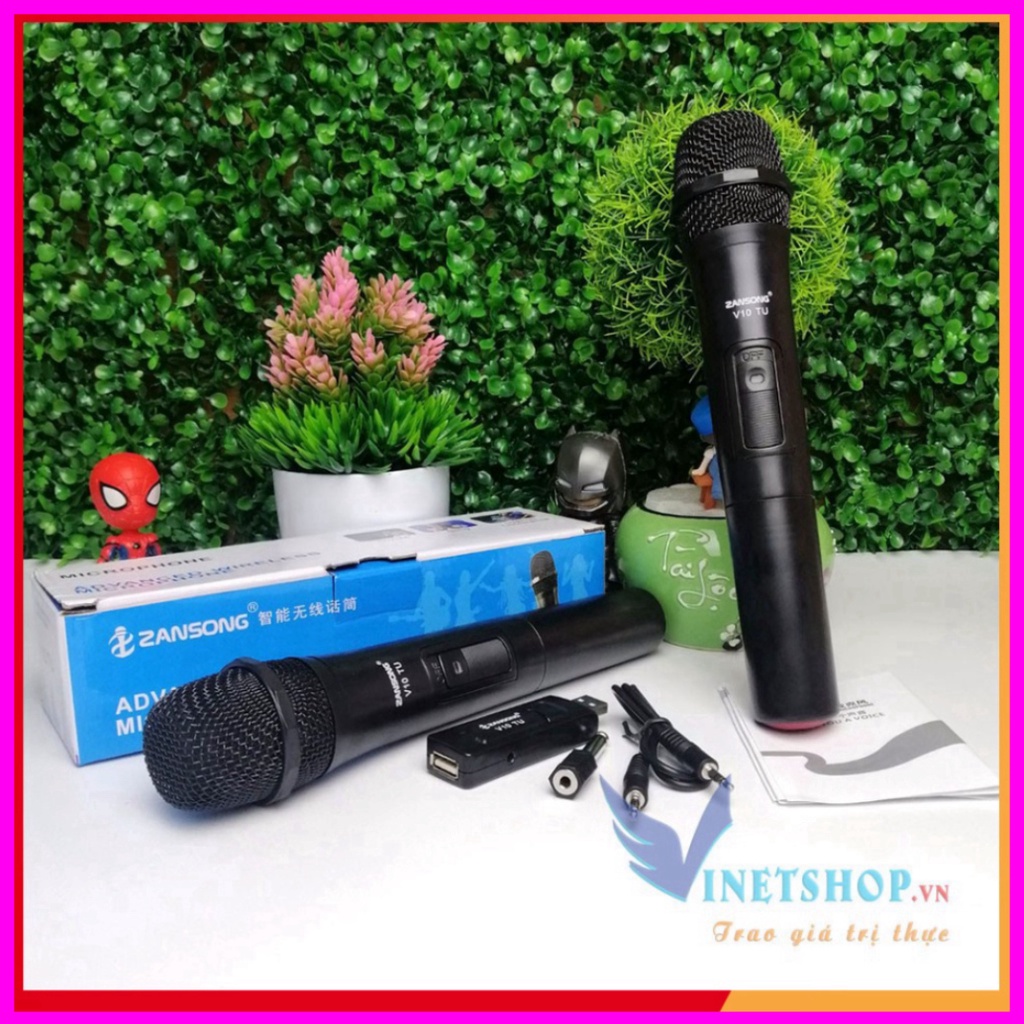 MICRO KHÔNG DÂY CHO LOA BLUETOOTH KARAOKE CHÍNH HÃNG ZANSONG V10 -dc2168 Chất CHẤT