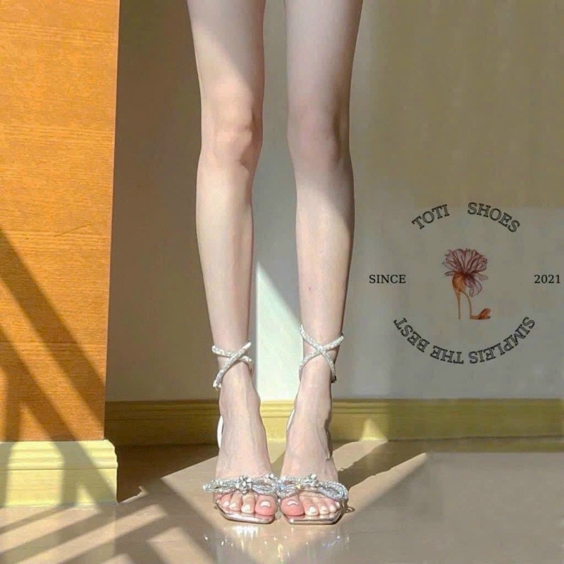 Sandal quai đá gót nhọn cao cấp