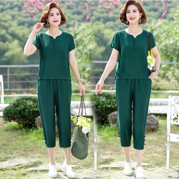 Đồ bộ trung niên tặng mẹ quần áo mặc nhà Chảnh 24h chất liệu mềm nhẹ mát form rộng thoải mái ĐBH.67