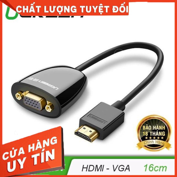 Cáp chuyển đổi HDMI to VGA ( không Audio )- bảo hành chính hãng Ugreen 40253 cao cấp