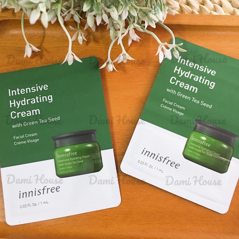 (Sample 1ml) Kem Dưỡng Da Innisfree Intensive hydrating Cream with Green Tea Seed