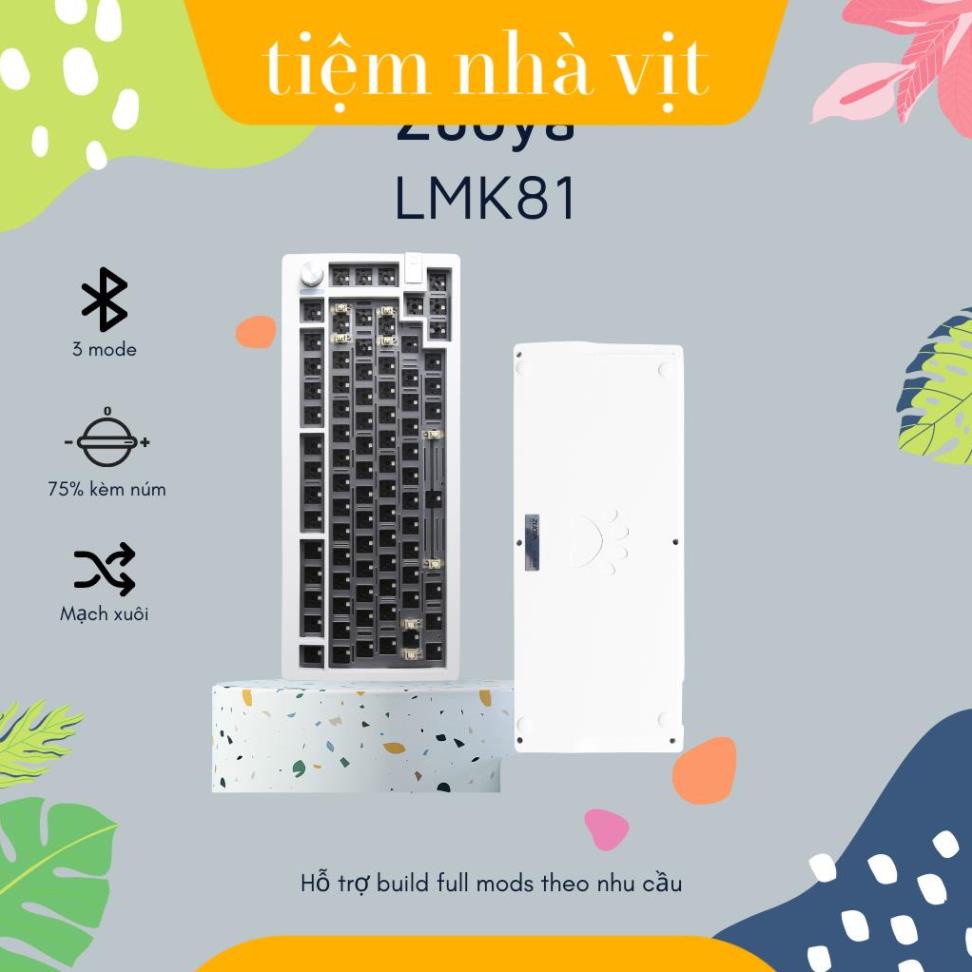Bàn phím cơ KIT Zuoya LMK81 nhôm CNC 3 mode mạch xuôi gasket mount -Tiemnhavit