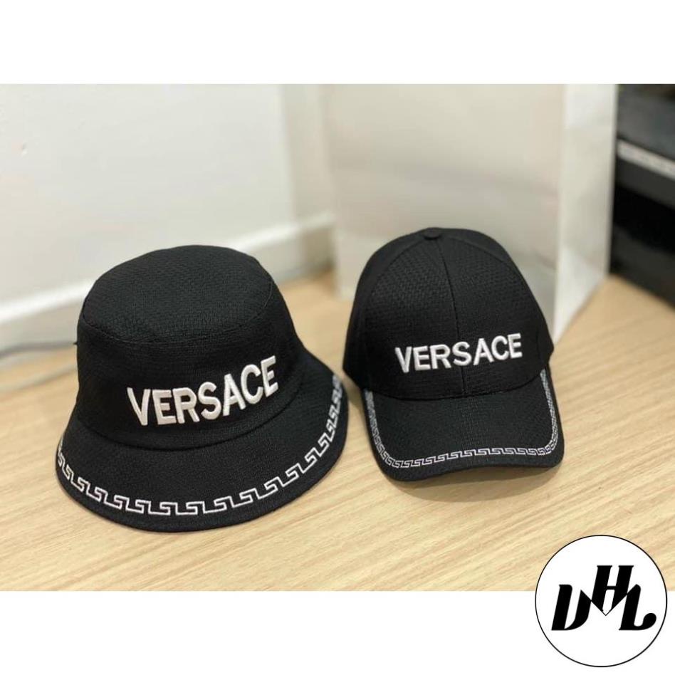 (NÓN CẶP) Combo mũ lưỡi trai, nón Bucket VERSACE vải đẹp Form chuẩn thời trang (Ảnh thật)