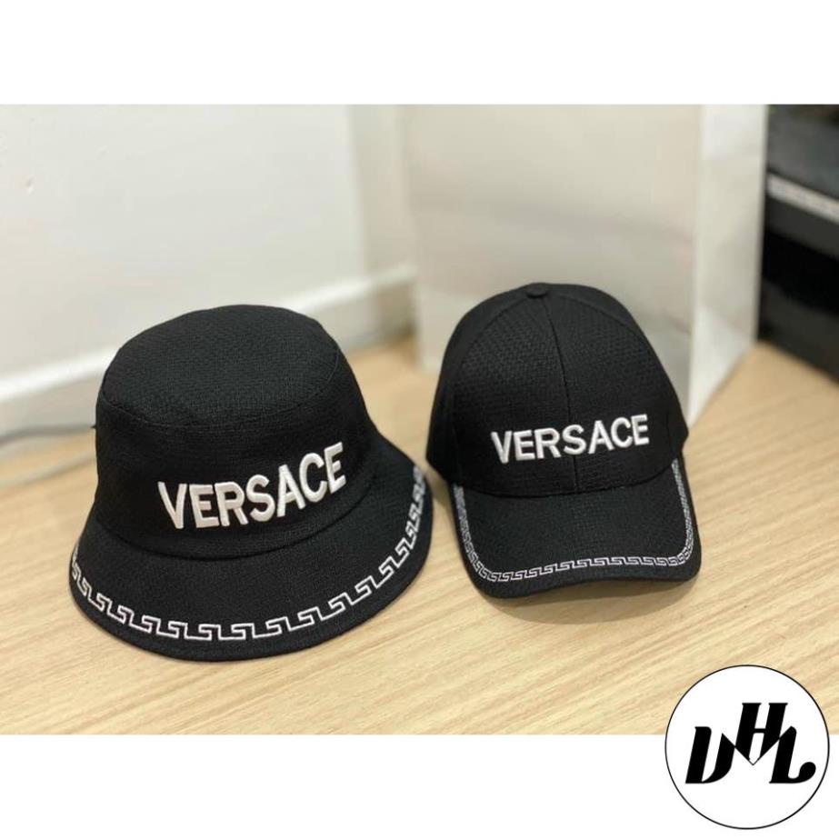 (NÓN CẶP) Combo mũ lưỡi trai, nón Bucket VERSACE vải đẹp Form chuẩn thời trang (Ảnh thật)