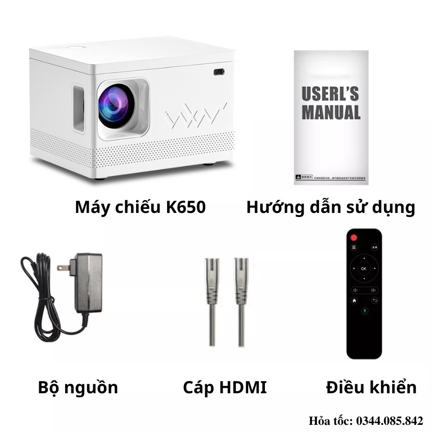 Máy Chiếu 4K Siêu Nét Kaw K650 Plus Chính Hãng, Giá Rẻ, Chất Lượng, Bảo Hành 12 Tháng
