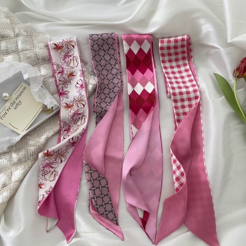 Khăn lụa đa năng: quấn quai túi xách, turban, cột tóc, quấn cổ