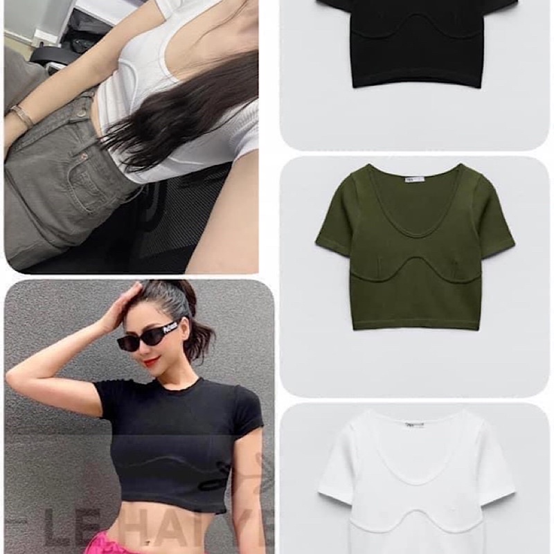Áo Thun Zara Nữ Kiểu CropTop