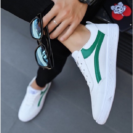 𝔹𝕆𝕊𝕊 𝕊ℍ𝕆𝔼𝕊 ⚜️ Giày thể thao sneaker Nam G20 New trend ( TRẮNG KẺ XANH ) Da cao cấp phong cách trẻ trung năng độn