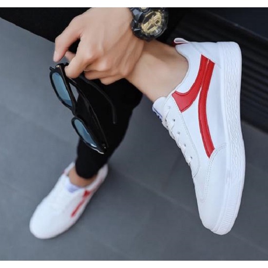 𝔹𝕆𝕊𝕊 𝕊ℍ𝕆𝔼𝕊 ⚜️ Giày sneaker nam G20 New trend ( TRẮNG KẺ ĐỎ ) Da cao cấp phong cách trẻ trung năng động buộc dây