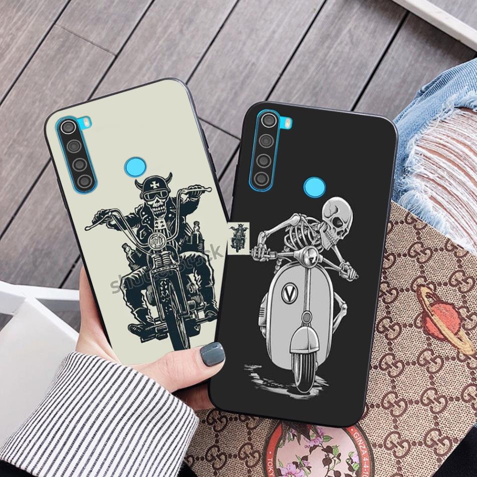 Ốp lưng xiaomi redmi note 8 / redmi note 8 pro / redmi note 8t in hình bộ xương di động đi xe máy siêu cute Tiến Minh
