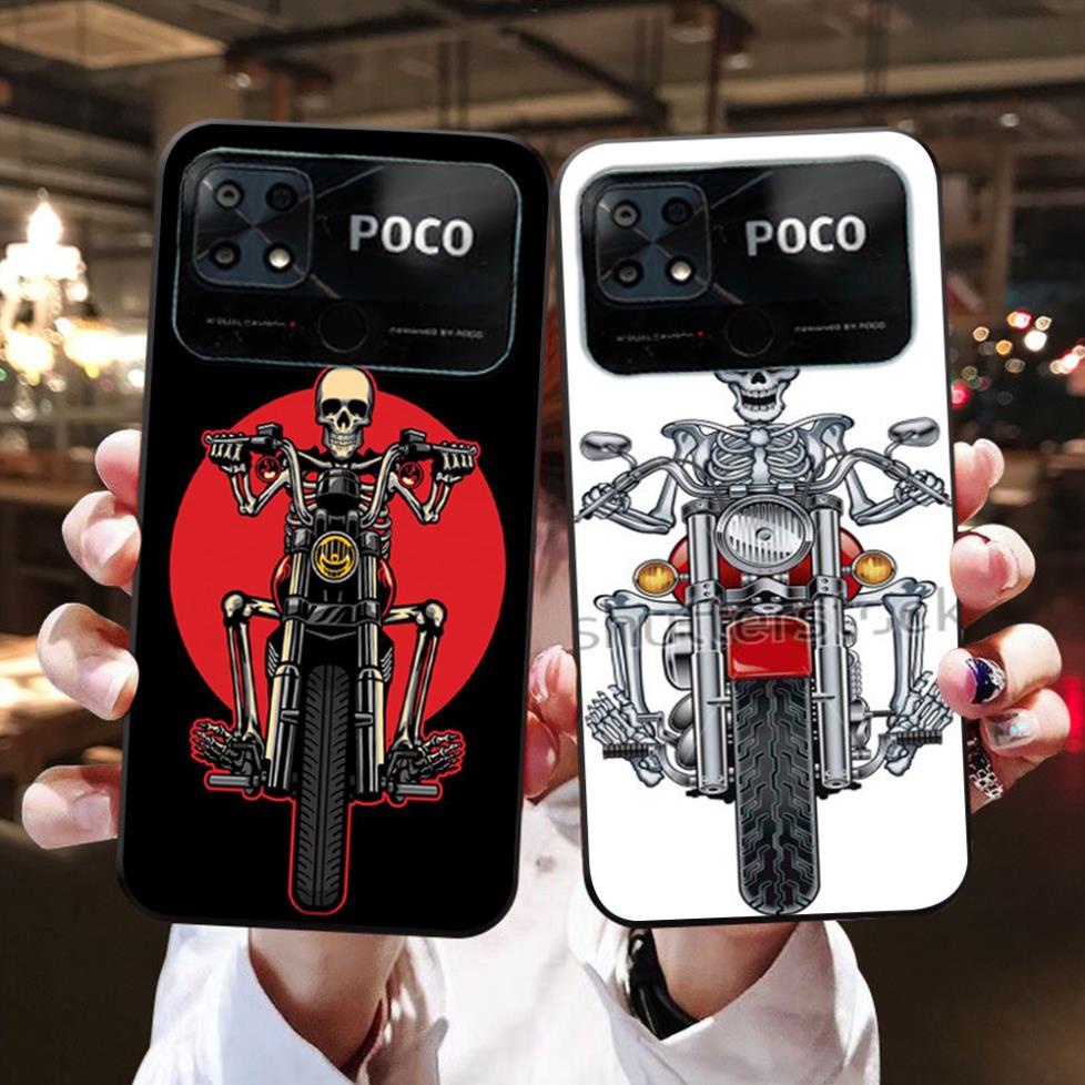 Ốp lưng xiaomi poco c40 / poco c31 in hình bộ xương di động đi xe máy siêu cute Tiến Minh